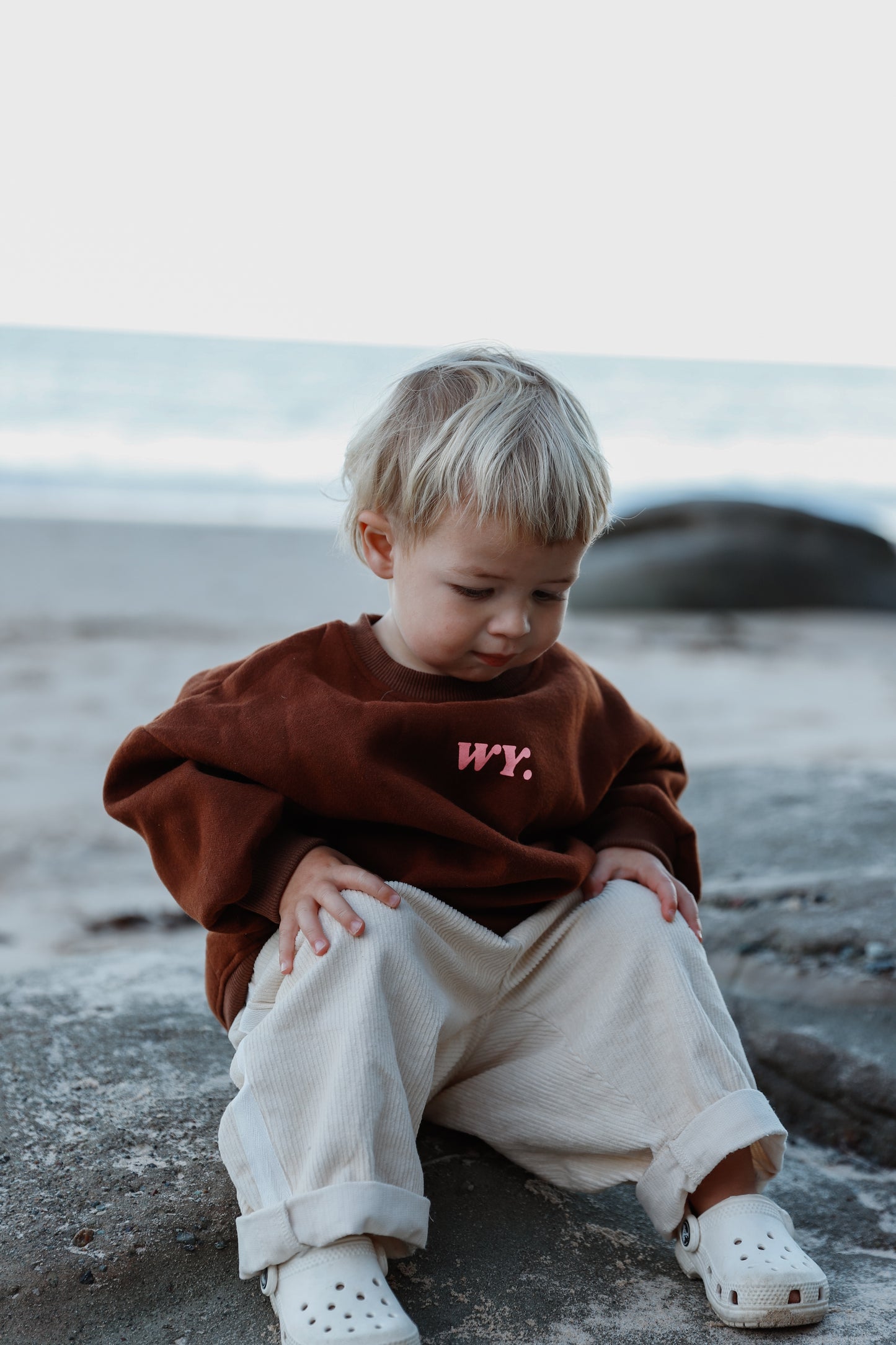 Mini Mocha Oversized Crew Neck (Imperfect logo please read description)