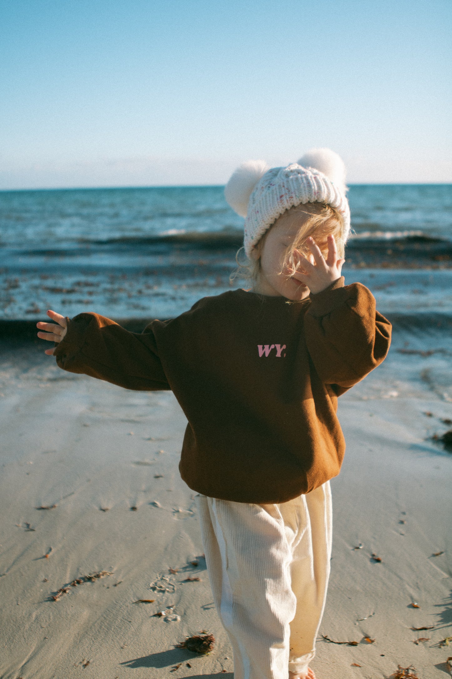 Mini Mocha Oversized Crew Neck (Imperfect logo please read description)